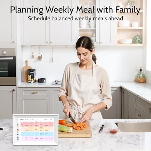 Digital Calendar 10.1'' Electronic Calendar for Family Schedules, WiFi Smart Calendar Built-in 32GB Memory, 1280 * 800 IPS HD Touchscreen Interactive Family Planner &amp; Meal Planner-White