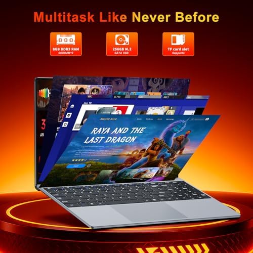 Laptop, 2026 Laptop Computer Core M3-6Y30 CPU, 8GB RAM 256GB SSD, Lap top with 180°Open, UHD Graphics, 15.6" IPS 1080P, WiFi 5, BT4.2, 5000mAh Battery, Win 11/Office Laptops for Student Work
