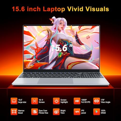 Laptop, 2026 Laptop Computer Core M3-6Y30 CPU, 8GB RAM 256GB SSD, Lap top with 180°Open, UHD Graphics, 15.6" IPS 1080P, WiFi 5, BT4.2, 5000mAh Battery, Win 11/Office Laptops for Student Work