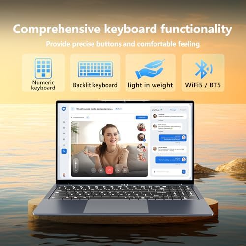 Gaming Laptop i5, 16 inch Laptops, Laptop Computer Up to 3.60GHZ,Traditional Laptops Computers for 16GB RAM 512GB SSD, Business Lap top Full HD 1920X1200 Display 180 Angle Opening WIFI 5 Lap top