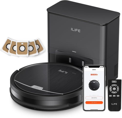 ILIFE V9 Pro Robot Vacuum and Mop Combo, Self Emptying Robot Vacuum Cleaner + V9 Pro Replacement Filters, 6 Pack Included