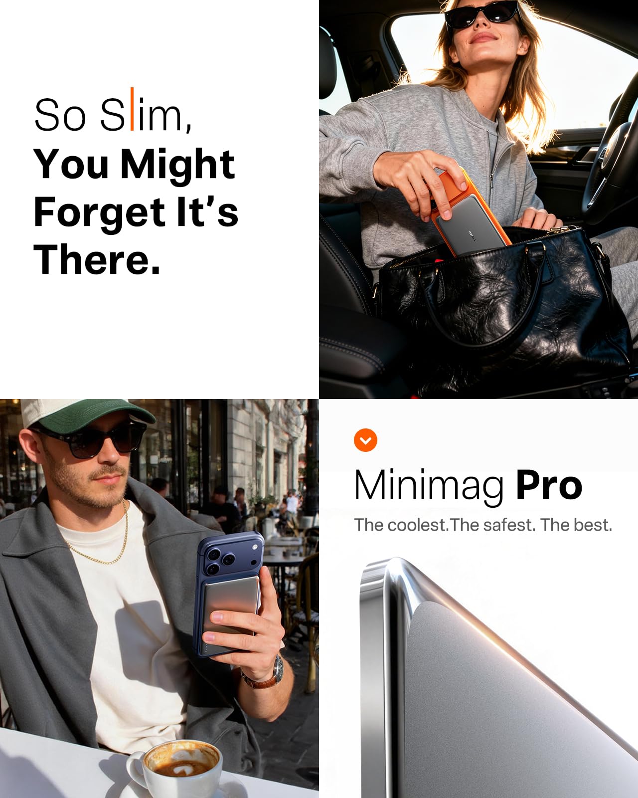 TORRAS MiniMag Power Bank, Ultra Slim 5,000mAh Wireless Portable Charger with USB-C Cable, Fast Charging iPhone Air Magnetic Battery Pack, Compatible for iPhone 17/16/15/14/13/12, Glacier Gray