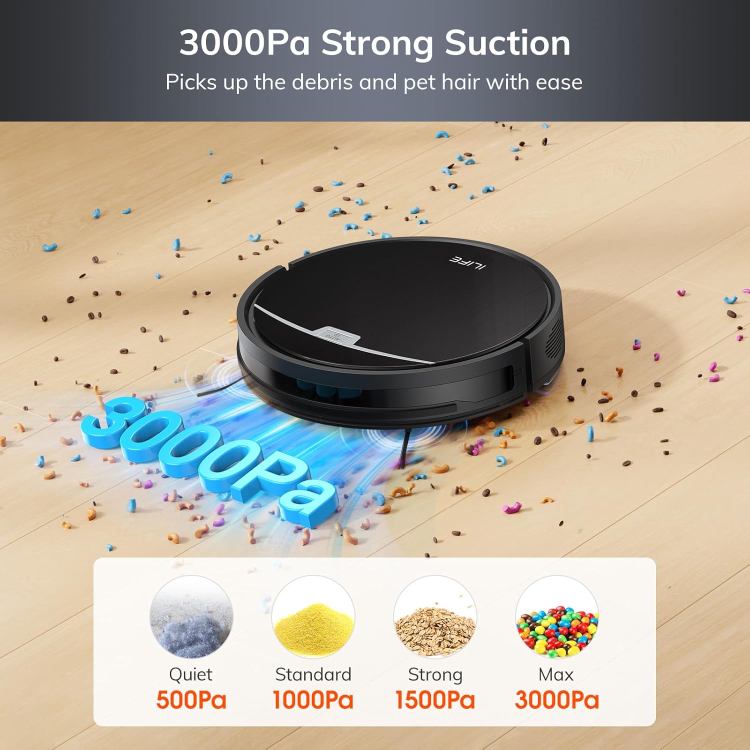 ILIFE V9 Pro Robot Vacuum and Mop Combo, Self Emptying Robot Vacuum Cleaner + V9 Pro Replacement Filters, 6 Pack Included