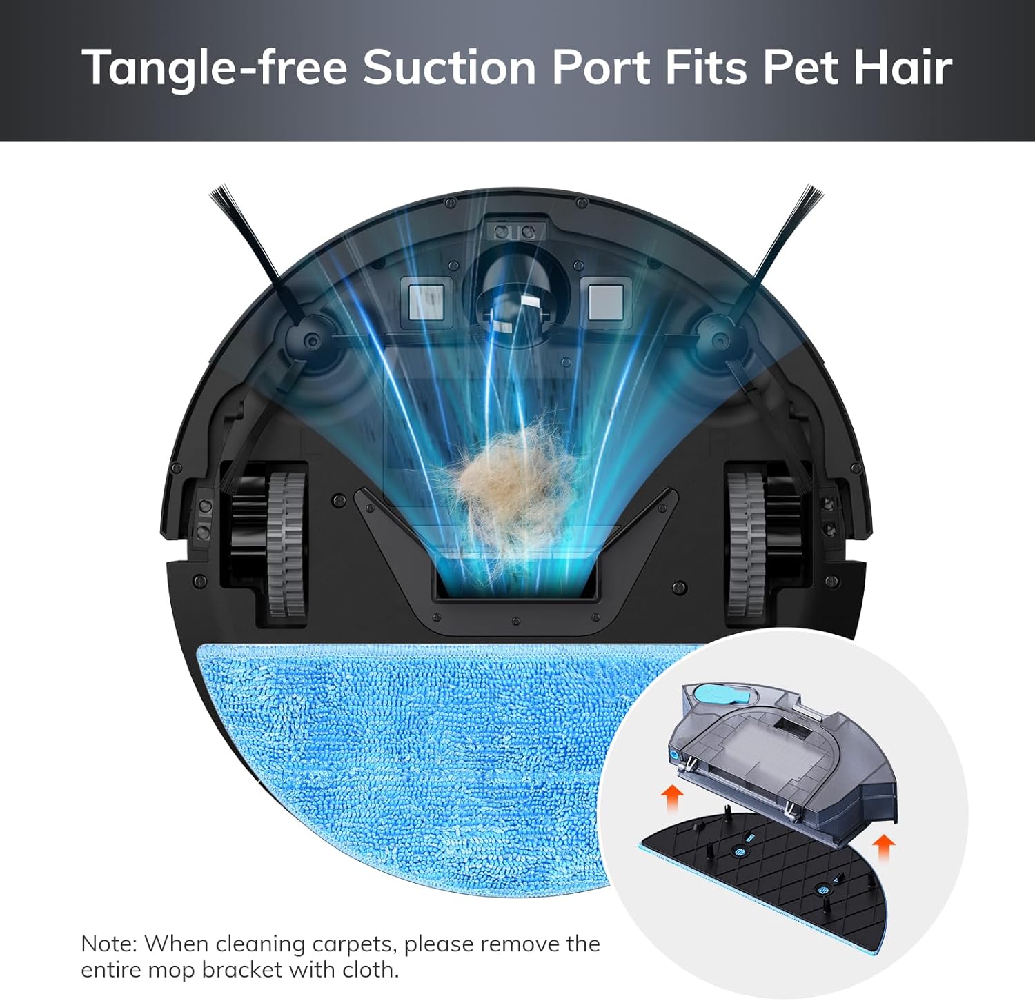ILIFE V9 Pro Robot Vacuum and Mop Combo, Self Emptying Robot Vacuum Cleaner + V9 Pro Replacement Filters, 6 Pack Included