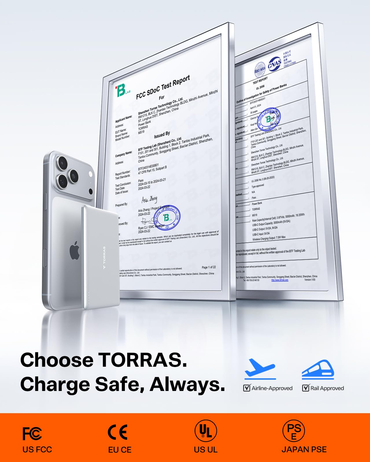 TORRAS MiniMag Power Bank, Ultra Slim 5,000mAh Wireless Portable Charger with USB-C Cable, Fast Charging iPhone Air Magnetic Battery Pack, Compatible for iPhone 17/16/15/14/13/12, Glacier Gray